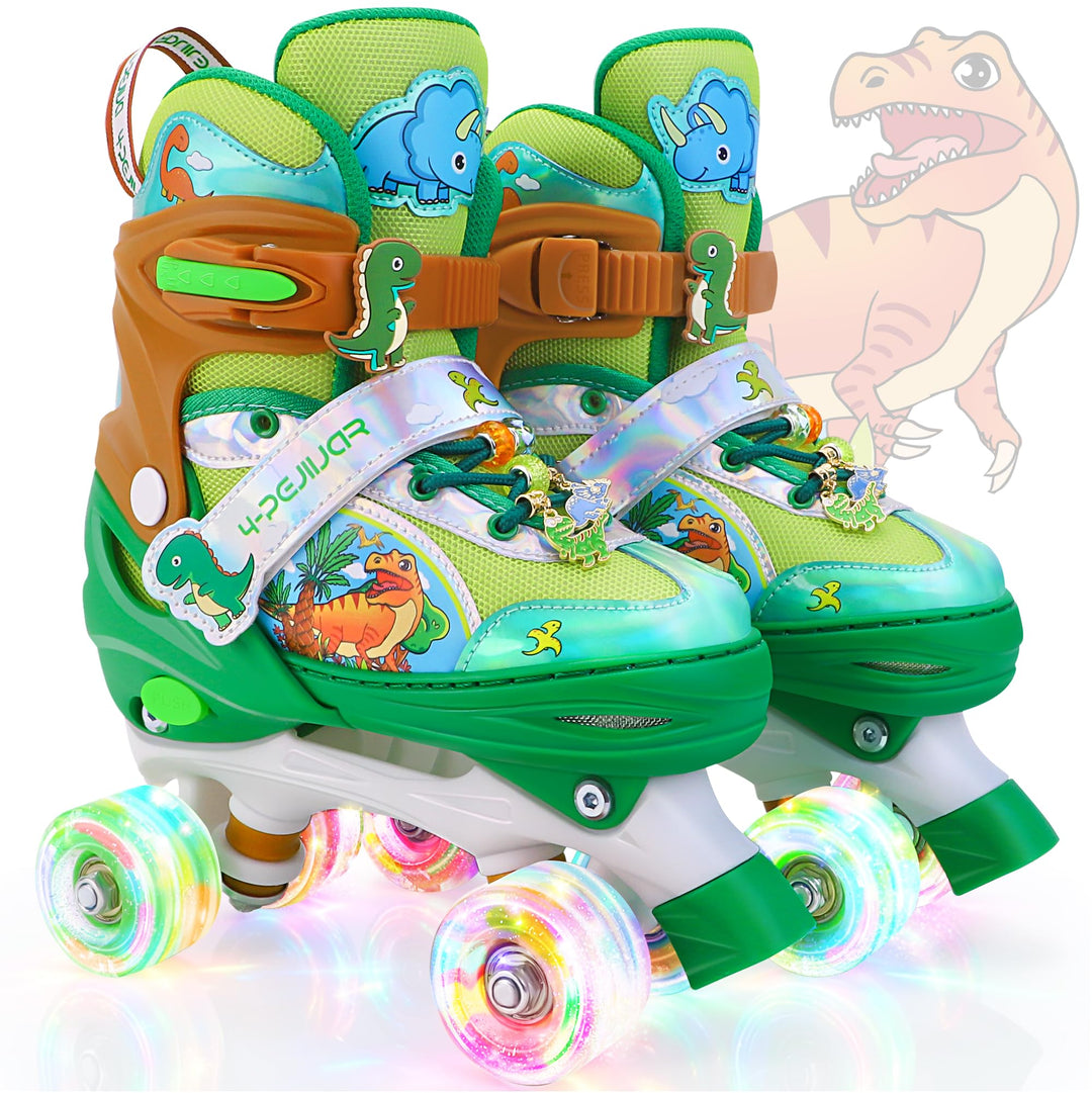 Kinder Einhorn Rollschuhe für Mädchen.Geeignet für 3-6 Jahre alt. Mit Leuchtenden Rädern,4-Pejiijar