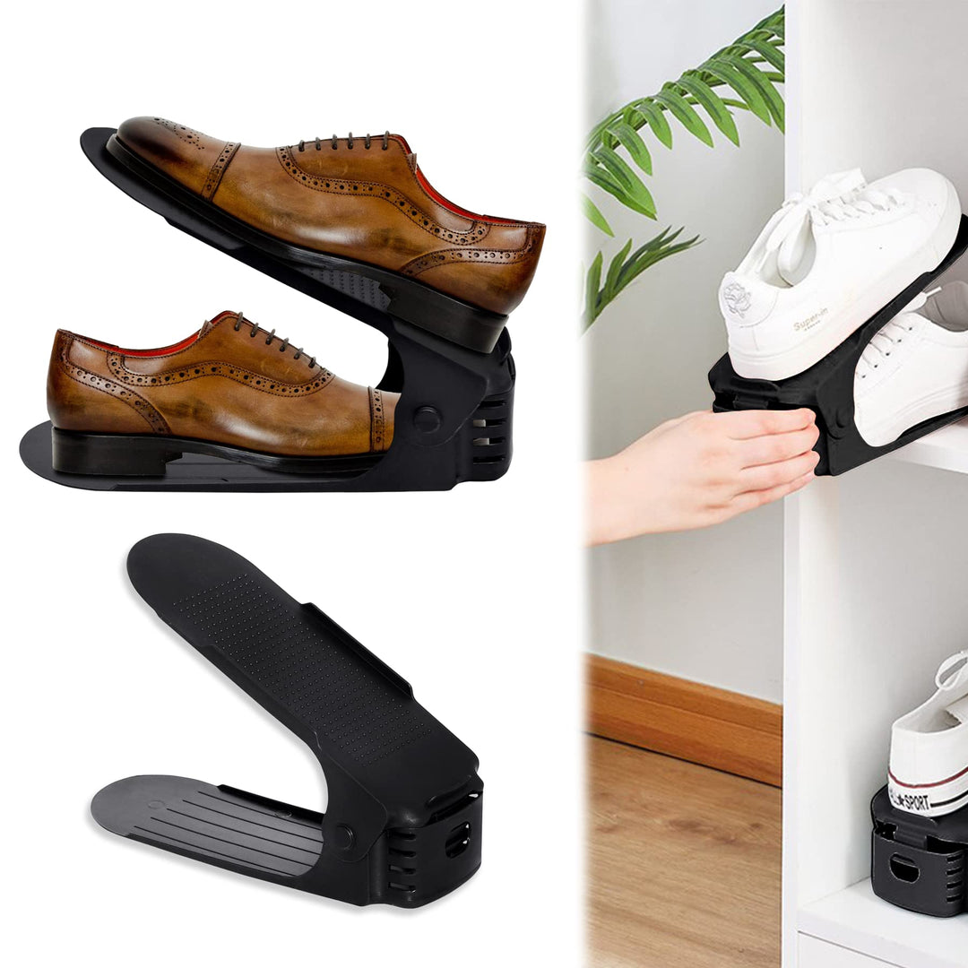 Froadp 20 Stück Einstellbare Schuhorganizer aus PP-Material rutschfest Schuhstapler mit 3 Höhenverst