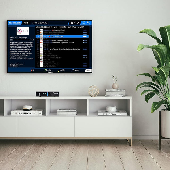 GigaBlue UHD Trio 4K PRO Kabel Sat-Receiver DVB-S2X/C/T2 Tuner | mit 512 GB Festplatte PVR Aufnahmef