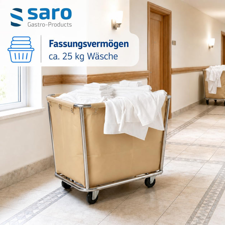 Saro AF 264 Wäschewagen, Edelstahl, creme, 90 x 65 x 85, Single