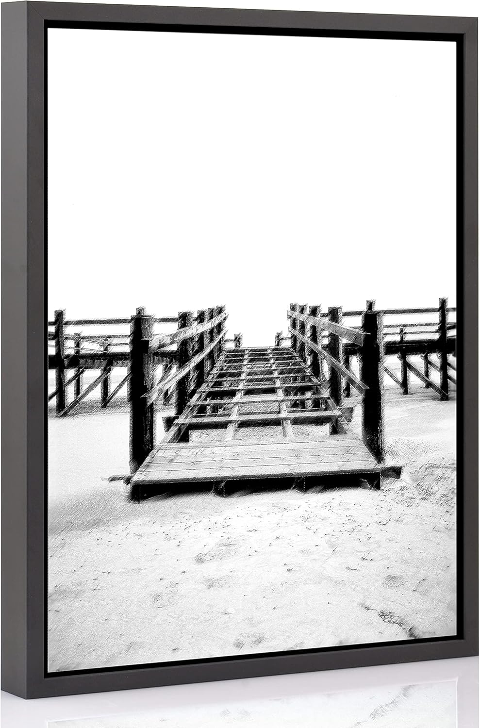 rahmengalerie24 Schattenfugenrahmen 20x60 cm schwarz matt für Leinwand Bilderrahmen Keilrahmen für L