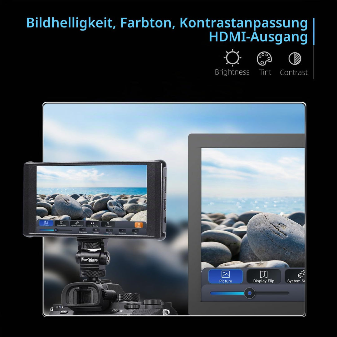 Portkeys PT6 Kamera Feld Monitor 5.2" Touchscreen DSLR Spiegellose Camera Monitor 3D LUT 100% DCI-P3