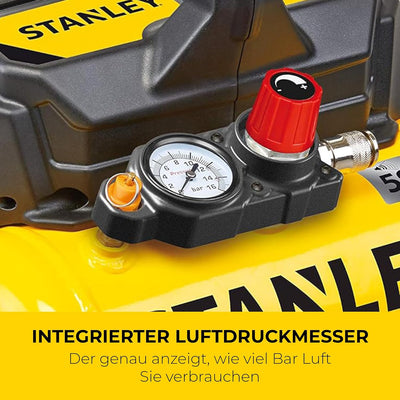 Stanley 100/8/6 Silent Air Compressor DST 100/8/6SI, 750 W, 230 V, Giallo, Einzeln