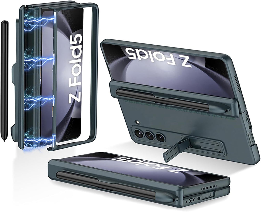 Miimall Kompatibel mit Samsung Galaxy Z Fold 5 Hülle, Fold 5 Hülle mit Stifthalter [Magnetischer Sch