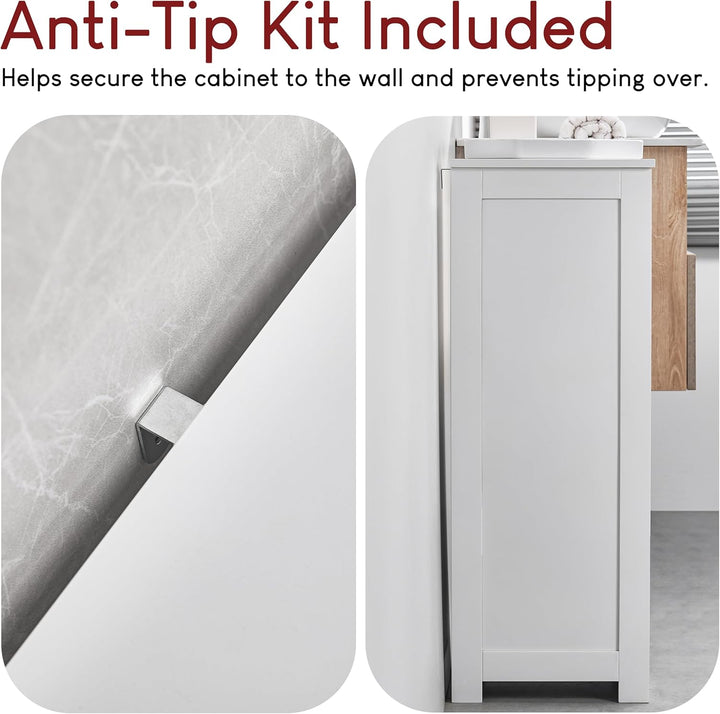 Bath Vida Badezimmerschrank mit 4 Schubladen, bodenstehende Aufbewahrungseinheit, Holz, weiss Priano