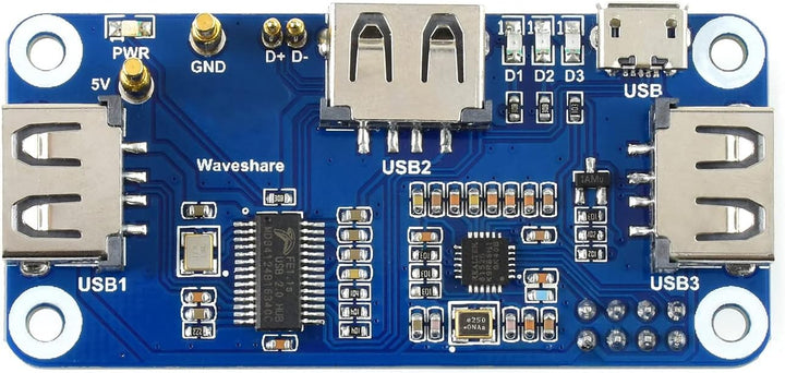 Waveshare PoE Ethernet/USB HUB HAT for Raspberry Pi Zero/Zero W/Zero WH 3X USB 2.0 Ports 802.3af-Com