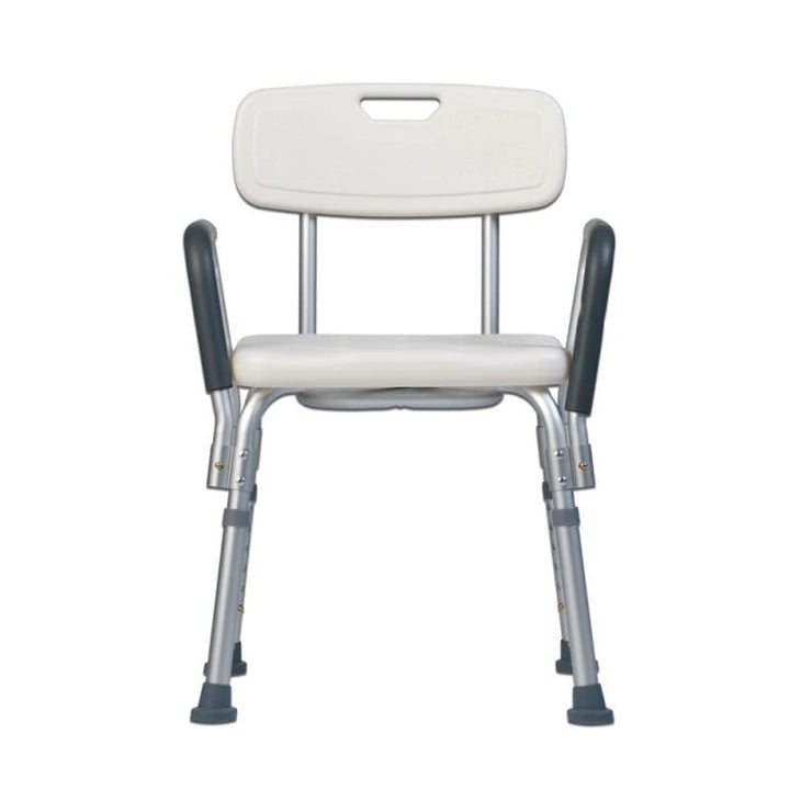 Teqler ® T-135303 Duschstuhl, Badehocker für Pflegebedürftige, Höhenverstellbar 38-45cm Single, Sing