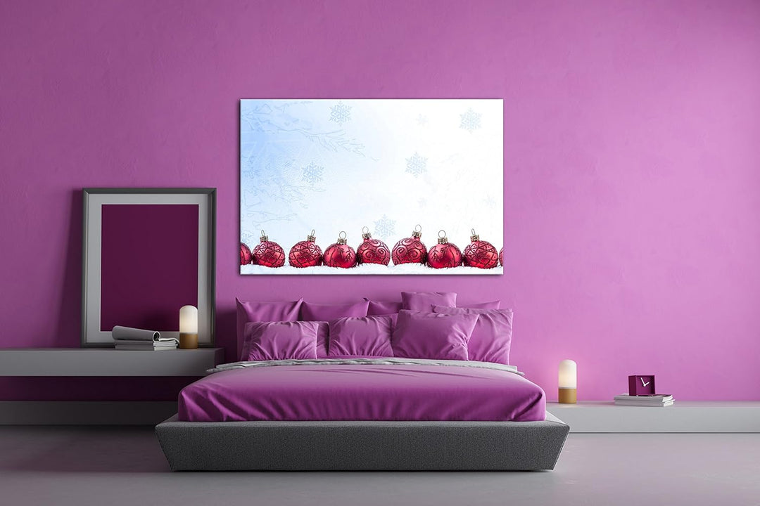 deyoli Christbaumkugeln zur Weihnachtszeit Format: 80x60 als Leinwandbild, Motiv fertig gerahmt auf