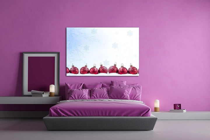 deyoli Christbaumkugeln zur Weihnachtszeit Format: 80x60 als Leinwandbild, Motiv fertig gerahmt auf