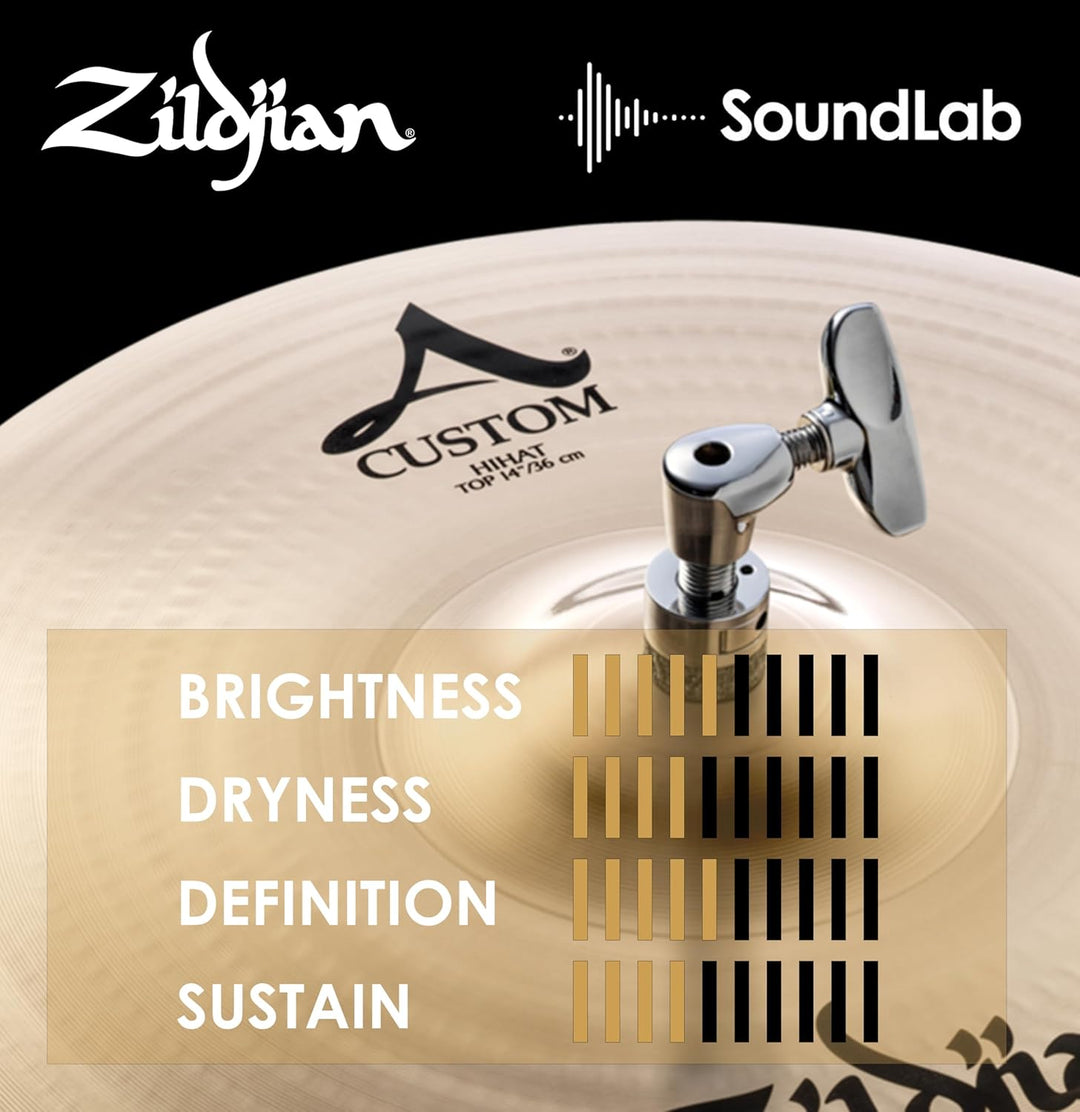Zildjian A Custom Series - 14" Hi-Hat Cymbals - Pair - Brilliant finish 14 Zoll, 14 Zoll