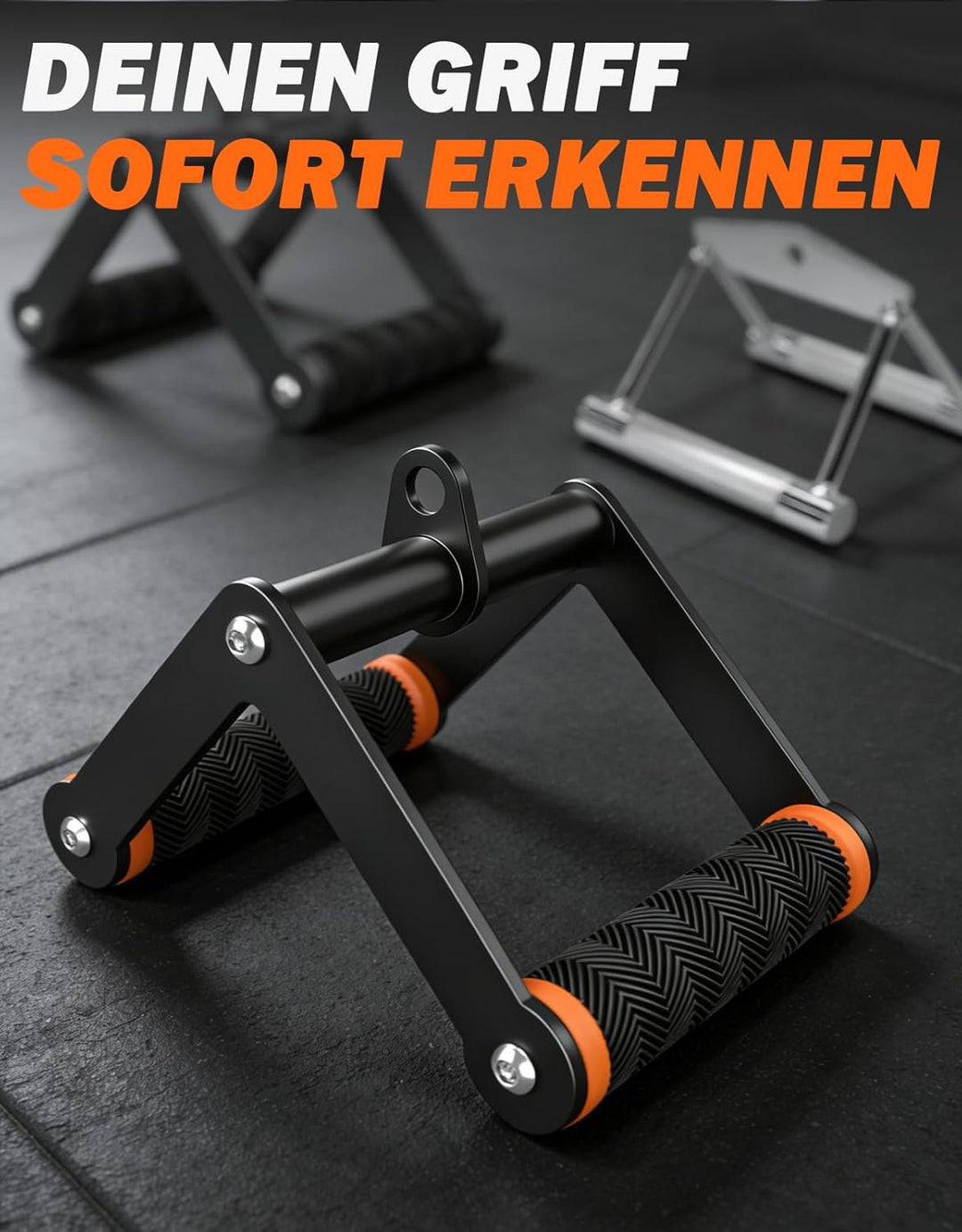 Fitarc Double D Row Handle Cable Attachments for Gym-Orange