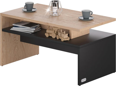 Casaria® Couchtisch mit Ablage Stauraum 92x51x48 cm Kratzfest 50 kg Belastbarkeit Modern Gross Wohnz