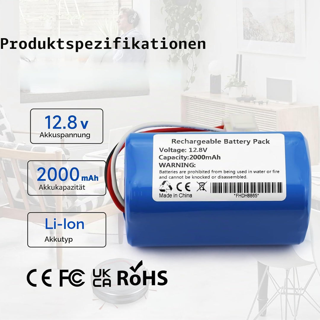 K KYUER 2000mAh Rechargable Saugroboter Akku für Severin Chill RB 7025 RB-7025 RB7022 RB7720 Robot V