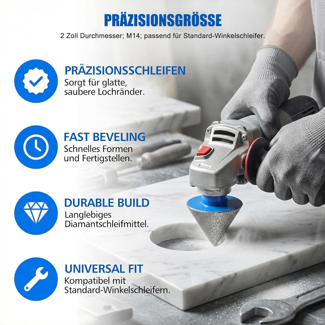 Diamant Fliesenbohrer Set - 8 Teilig 20/35/40/50/68mm Diamantbohrer mit 20mm und 50mm Fingerfräser e