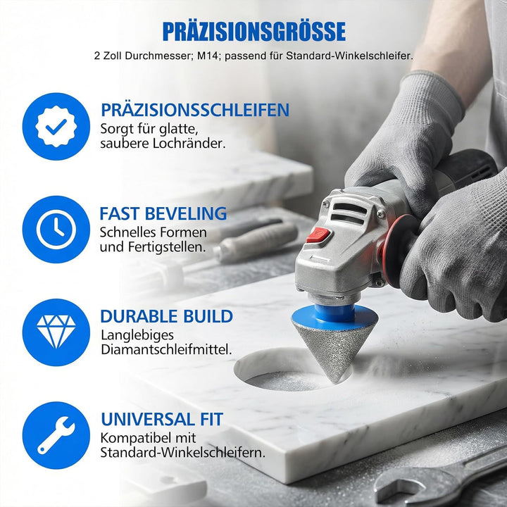 Diamant Fliesenbohrer Set - 8 Teilig 20/35/40/50/68mm Diamantbohrer mit 20mm und 50mm Fingerfräser e