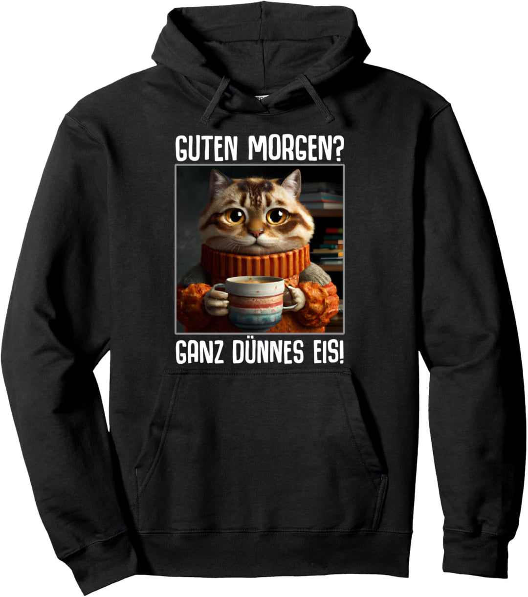 Kaffee Morgenmuffel Mitarbeiter Spruch Lustig Katze Geschenk Pullover Hoodie