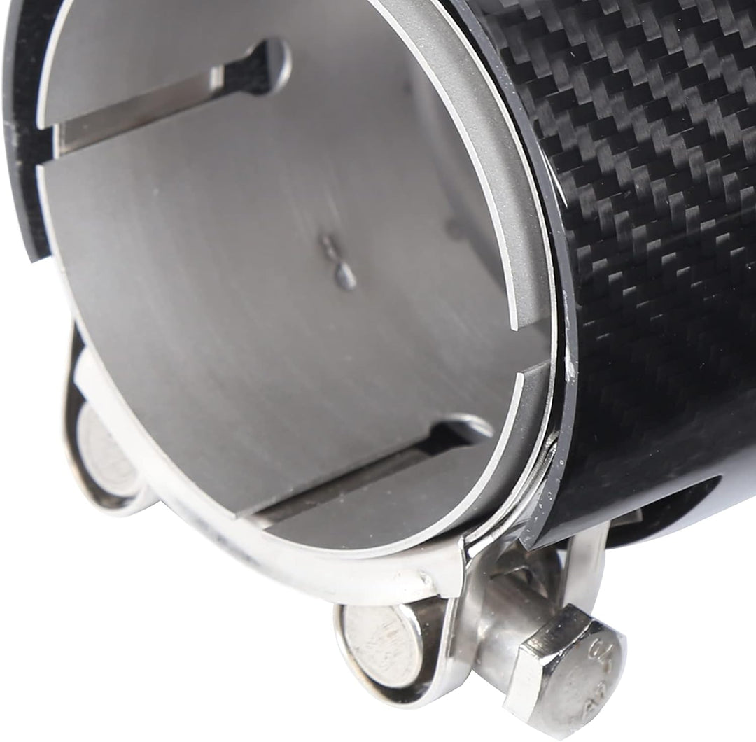 Auspuff Endrohr ，Yctze Universal Carbon 2.9 Zoll Einlass 3.5 Zoll Einzelauslass Auspuff Endstück End