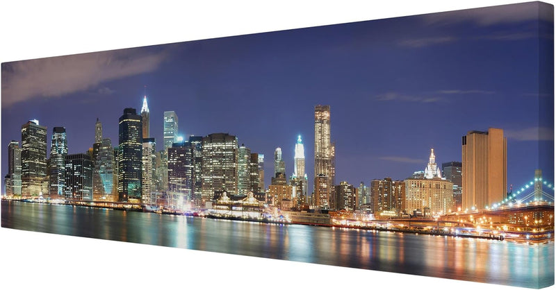 Bilderwelten Leinwandbild - Manhattan in New York City - Panorama Quer, 30cm x 90cm, 30cm x 90cm