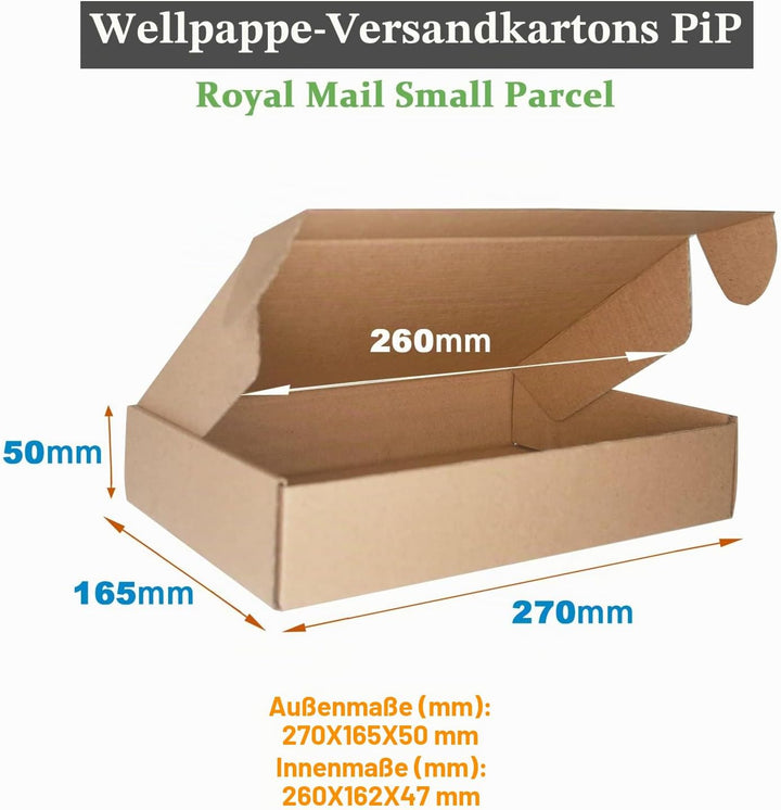 PACK4YA 270×165×50mm Maxibriefkartons kleine Pakete für Versand versandbox Verpackungskartons Versan