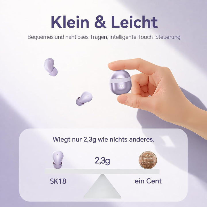 Mini unsichtbare Kopfhörer Bluetooth kabellos in Ear kleinste drahtlose schnurlose Ohrhörer Wireless