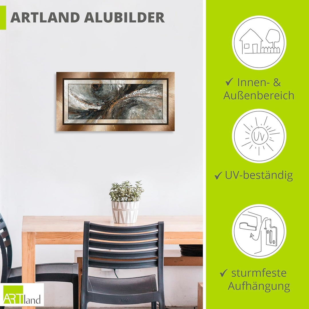 ARTland Wandbild Alu Verbundplatte für Innen & Outdoor Bild60 x 30 cm Abstrakte Motive Formen Digita