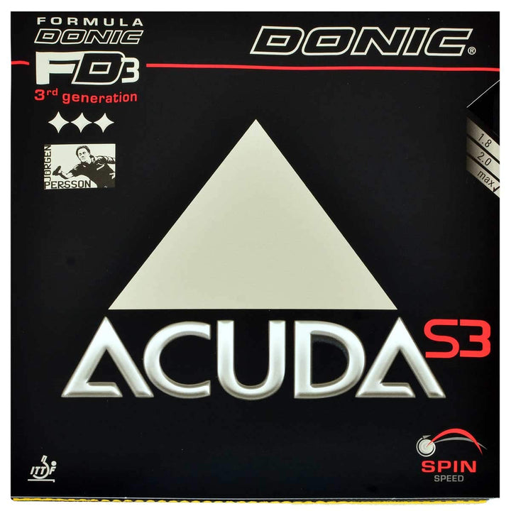 DONIC Belag Acuda S3 Schwarz Max, Schwarz Max