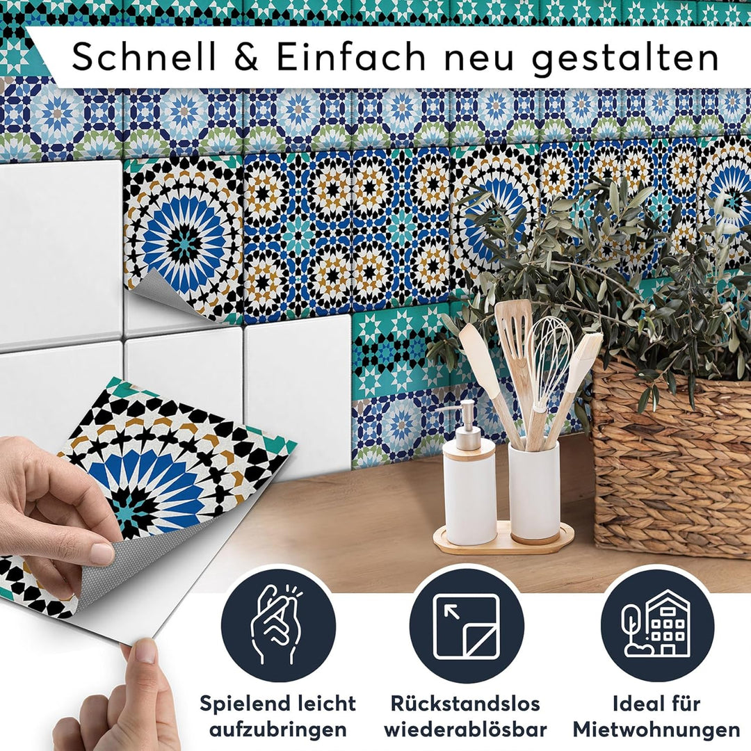 CREATISTO Mosaik Klebefliesen Stickerfliesen Fliesenfolie - Aufkleber Sticker für Wandfliesen I Kleb