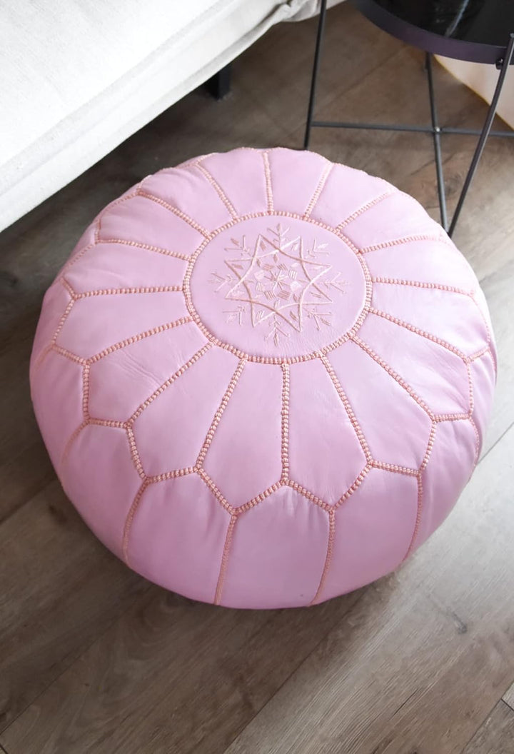 Poufs&Pillows Premium Echt Leder Pouf - Handgefertigt - Gefüllt geliefert - Ottoman, Sitzsack, Fussh