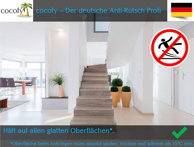 cocofy Anti Rutsch Treppe, 18x Streifen XXL (75x12 cm) transparent für Treppenstufen innen, Starker