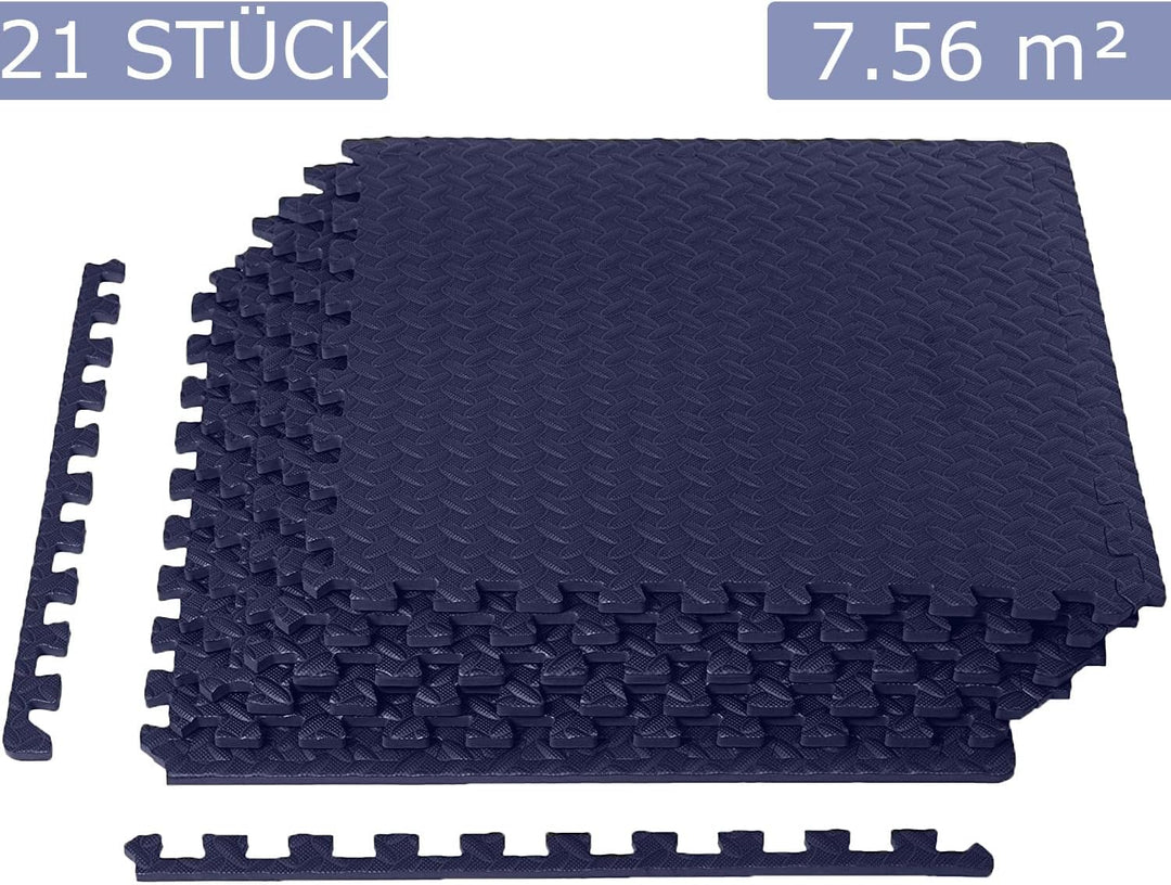 Meisterhome - 60x60x1cm - 21 Stuck - 7.56 m² -Tardis blue Schutzmatten Set Puzzlematte Bodenschutz M