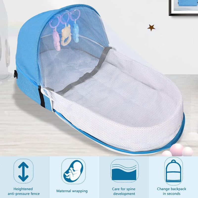 PUNELE Reisebett Baby, Reisebett Baby mit Matratze, Baby Tragbares Reisebett, Babybett Wickeltasche,
