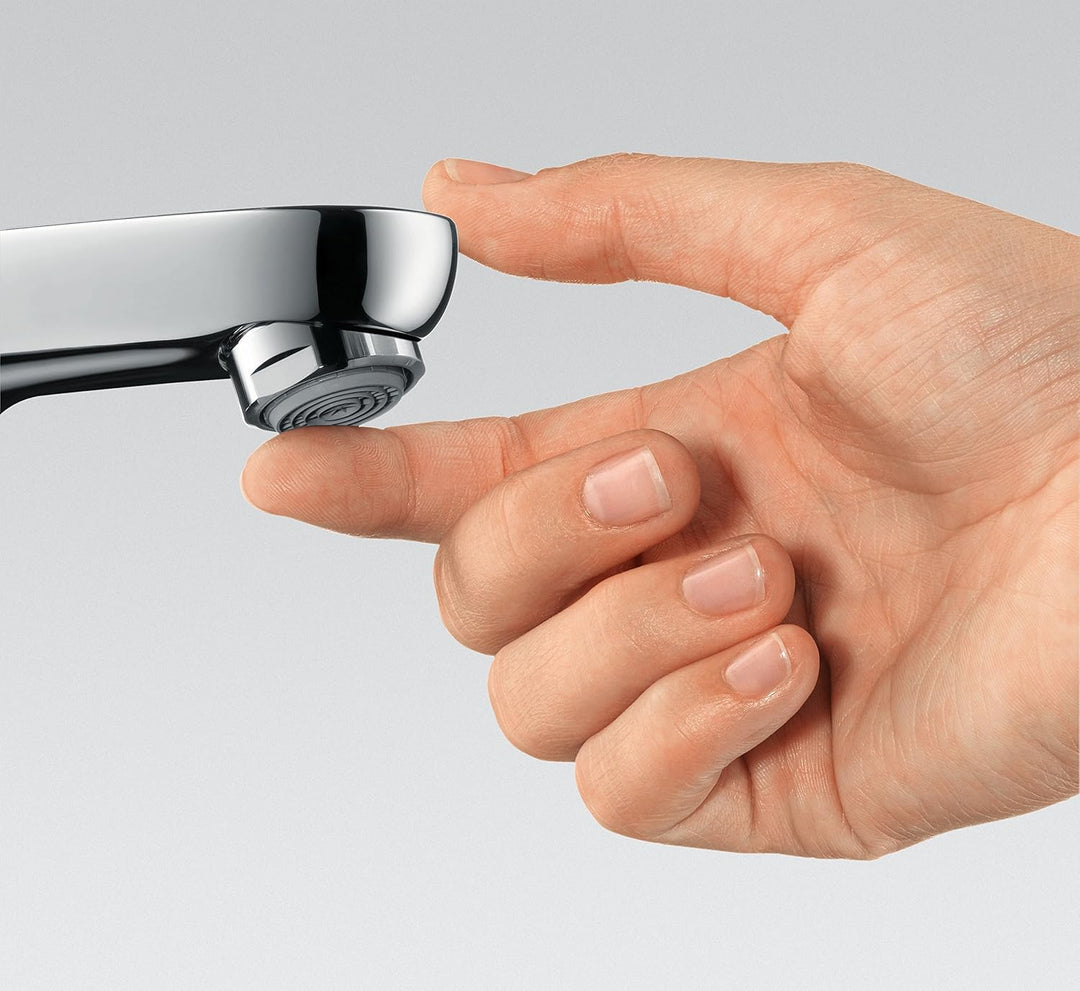 hansgrohe Wasserhahn PuraVida (Armatur mit Auslauf Höhe 200 mm und Push-Open Ablaufgarnitur) Chrom m