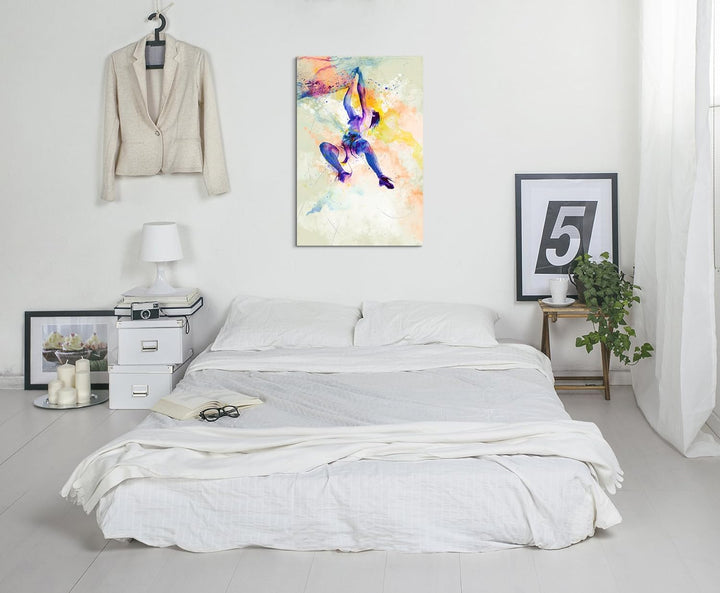 Klettern I 90x60cm Wandbild SPORTBILD Aquarell Art tolle Farben von Paul Sinus