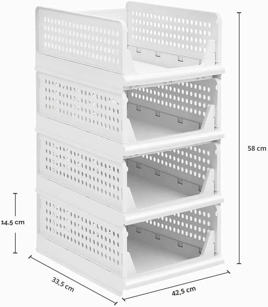 Faltbare Aufbewahrungsbox, Organizer für Kleiderschrank, verschiebbar, stapelbar, Schublade, für Küc