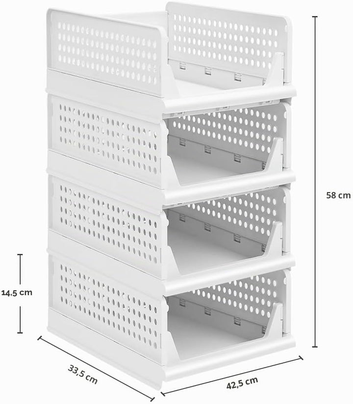 Faltbare Aufbewahrungsbox, Organizer für Kleiderschrank, verschiebbar, stapelbar, Schublade, für Küc