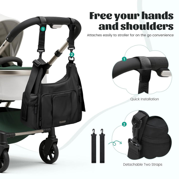 Puffer Wickeltasche, 14 l, grosse Kapazität, Reise-Wickeltasche, Crossbody-Krankenhaus-Tasche für Ma