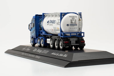 herpa 122184 Volvo FH Gl. XL 6 x 2 Tankcontainer-Sattelzug „Ingo Dinges“ LKW Miniaturmodelle Kleinmo