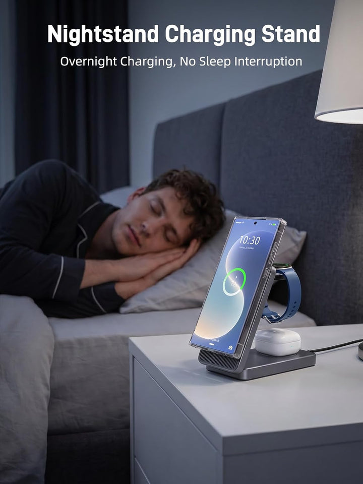 Magnetisch Induktive Ladestation für Samsung Galaxy S26 Ultra, 3 in 1 MagSafe Wireless Charger Faltb