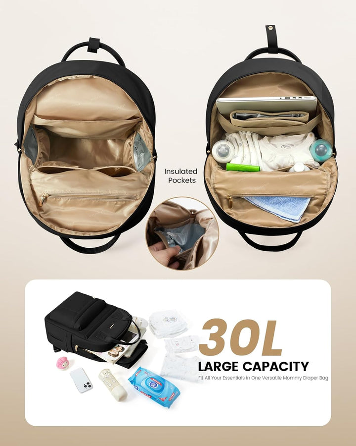 LOVEVOOK Wickelrucksack Baby Wickeltasche Rucksack mit Wickelunterlage Lässig Diaper Bag mit Kinderw