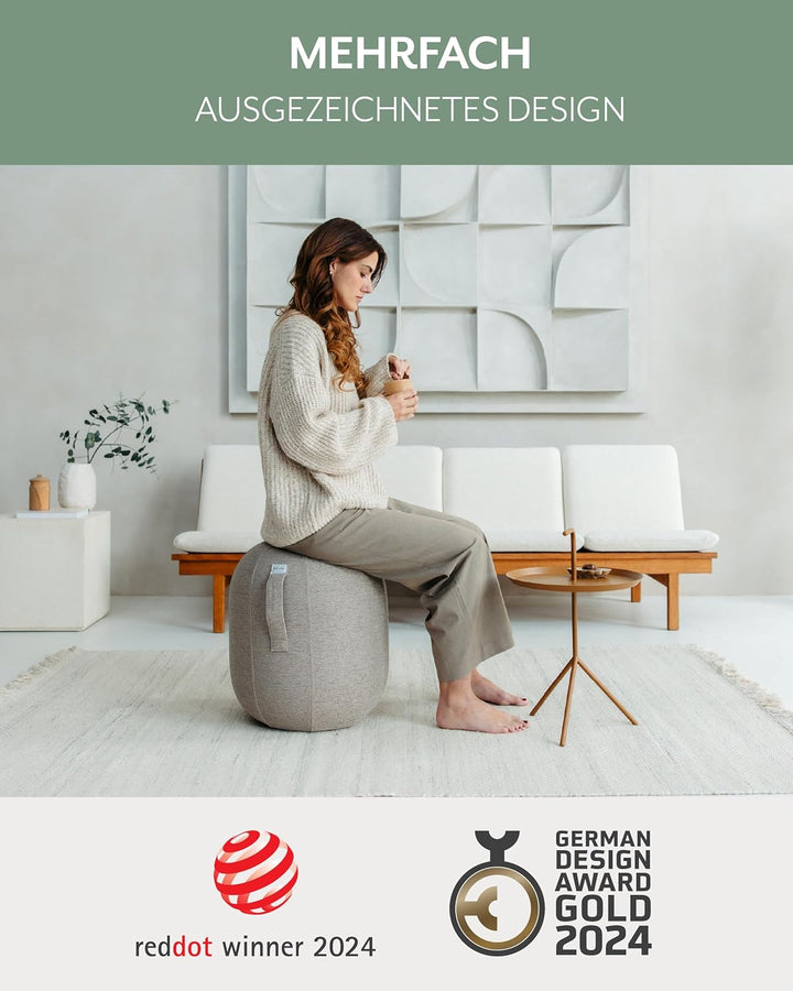 VLUV® KAPSUL STOV Balance-Kapsel [Atmungsaktiv mit Tragegriff und Wegrollschutz] Waschbarer Stoffbez