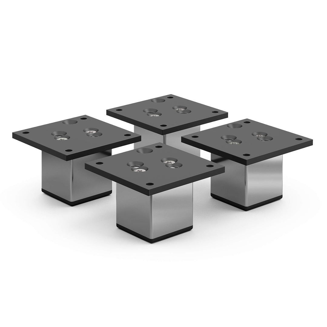 sossai® Exklusiv - Aluminium Möbelfüsse | E4MF-N | 4er Set | Höhe: 60mm | Farbe: Chrom 4 Stück, Höhe