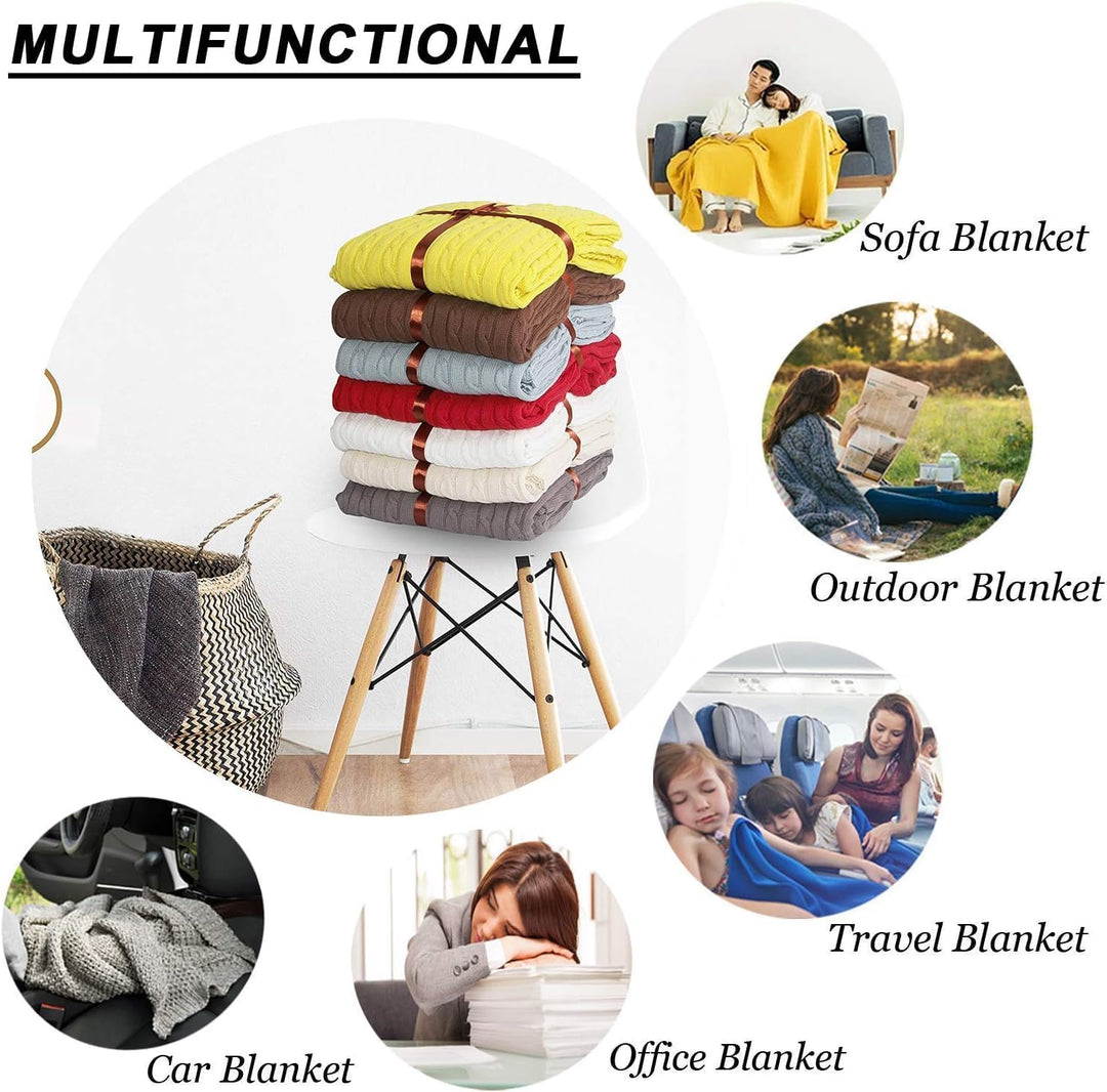 OROOTL Kuscheldecke Strickdecke 100% Baumwolle Weich Sofadecke 130x180cm Schlafdecke für weiches Sof