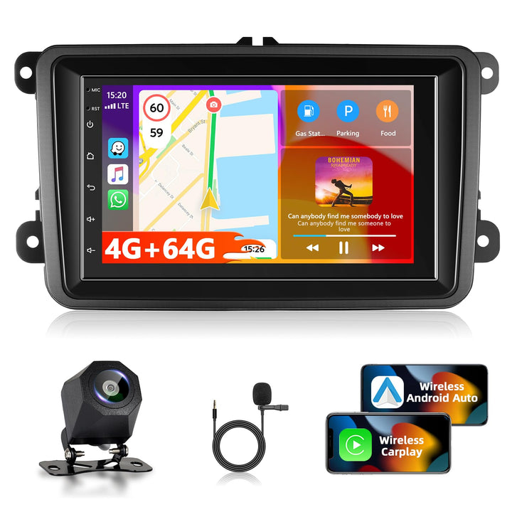 4+64G Carplay Autoradio für VW Passat B6 T5 Golf 5 6 Polo 6R Tiguan T5 Jetta Seat Skoda, Android Aut