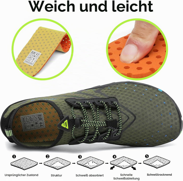 SAGUARO Badeschuhe Strandschuhe Aquaschuhe Wasserschuhe Surfschuhe Schwimmschuhe für Damen Herren Ki