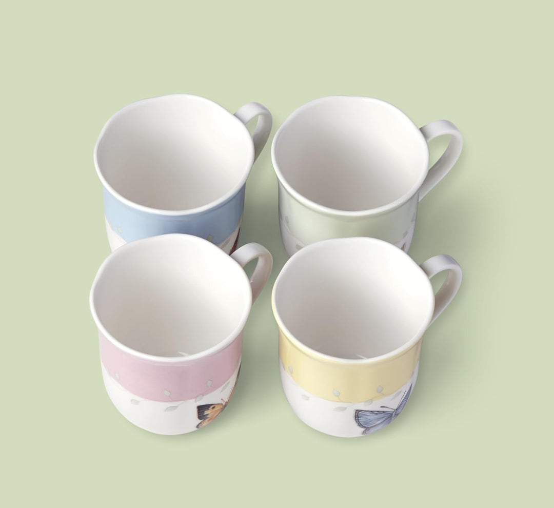 Lenox Tassen-Set mit Schmetterlingswiese, Weiss, 4 Stück, Tasse