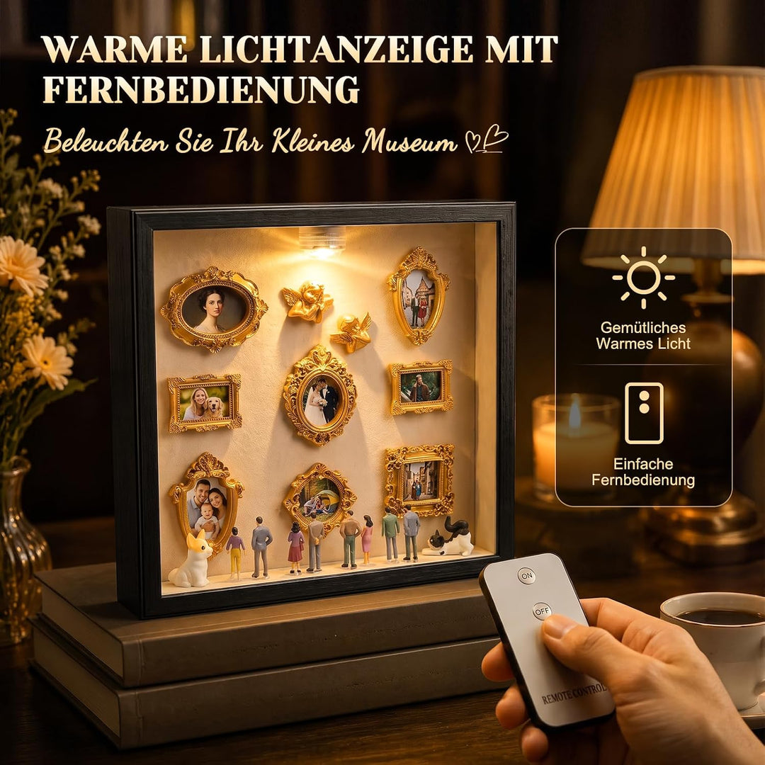 Mini Bilderrahmen Vintage Miniatur Menschen Museum, DIY Museum Silhouette | Remote control of lighti