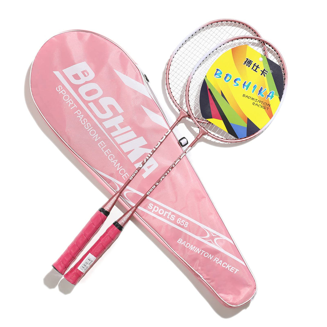 2 Stück Badminton Set Carbon Profi Badmintonschläger Leichtgewicht Badminton Schläger Federballschlä