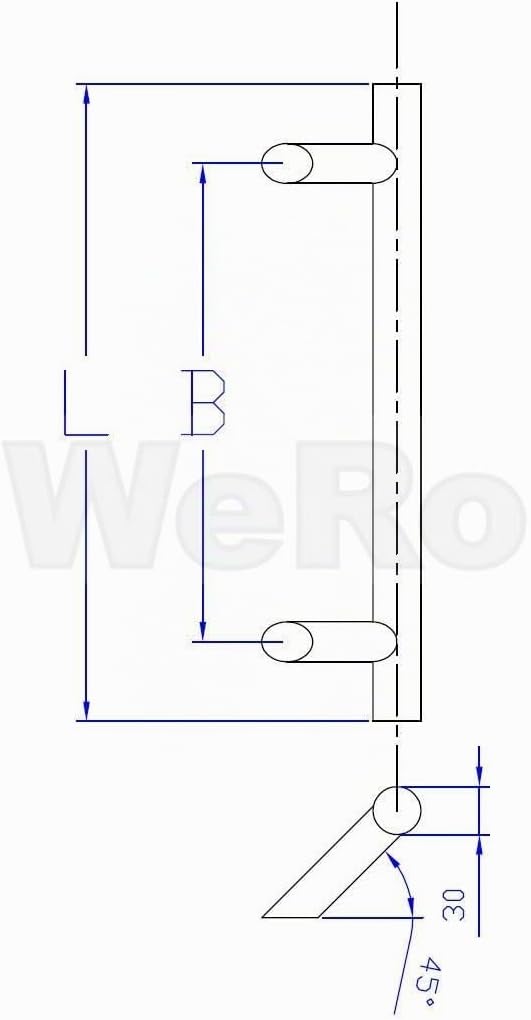Edelstahl Haustür- Beschlag- Set 1020 Stossgriff-Länge: 400mm 2-L=400 B=300mm, 2-L=400 B=300mm