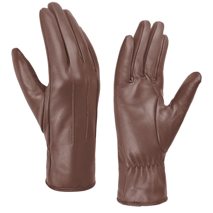 Harssidanzar Damen Lederhandschuhe Winter Warmes Kaschmirfutter Touchscreen Vintage Finished GL017EU