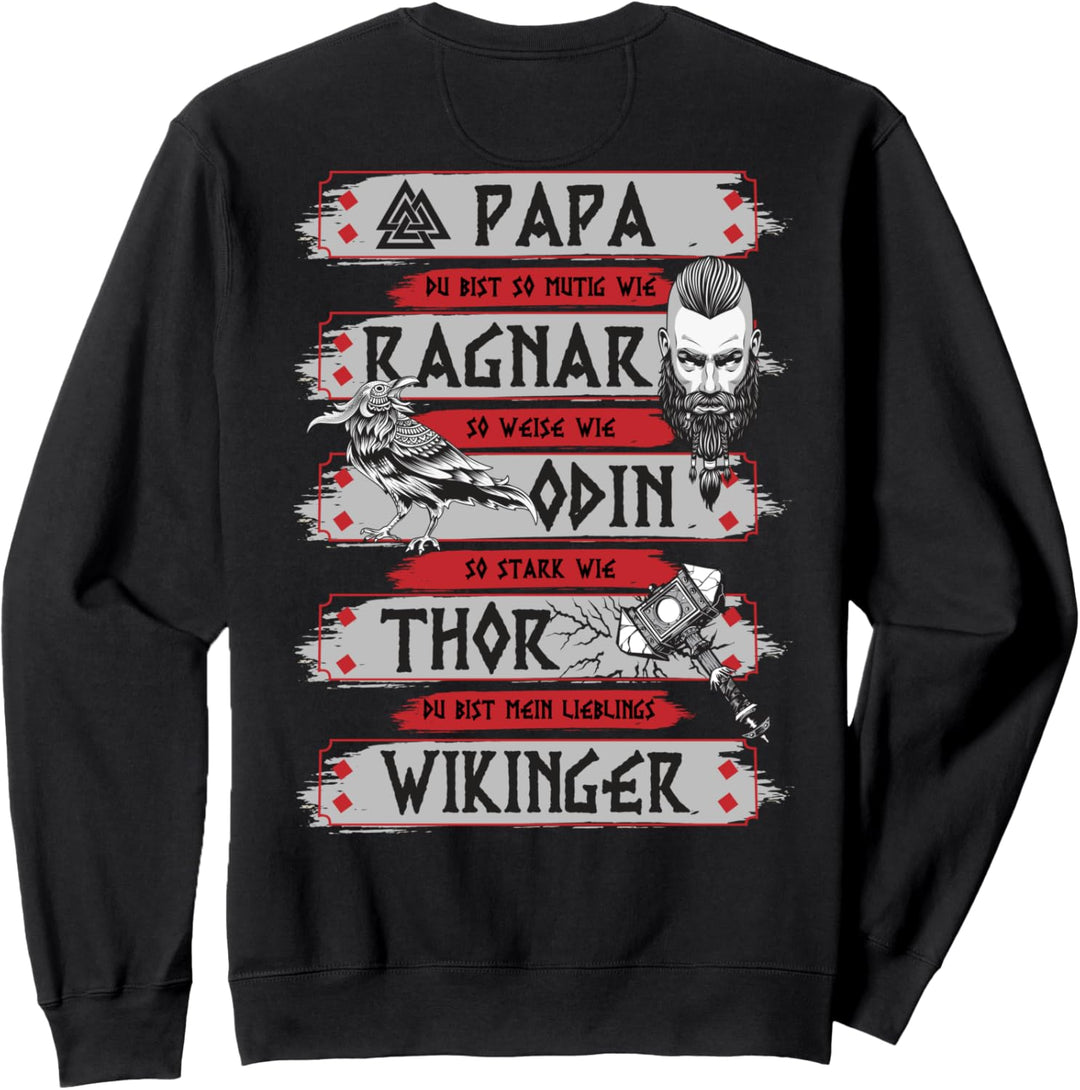 Wikinger Papa zum Vatertag - Viking Dad Spruch (Rückendruck) Sweatshirt